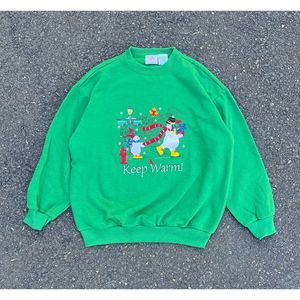 Vintage Nutcracker Keep Warm Green Christmas Crewneck Sweatshirt Size Medium